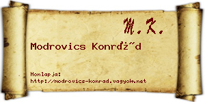 Modrovics Konrád névjegykártya